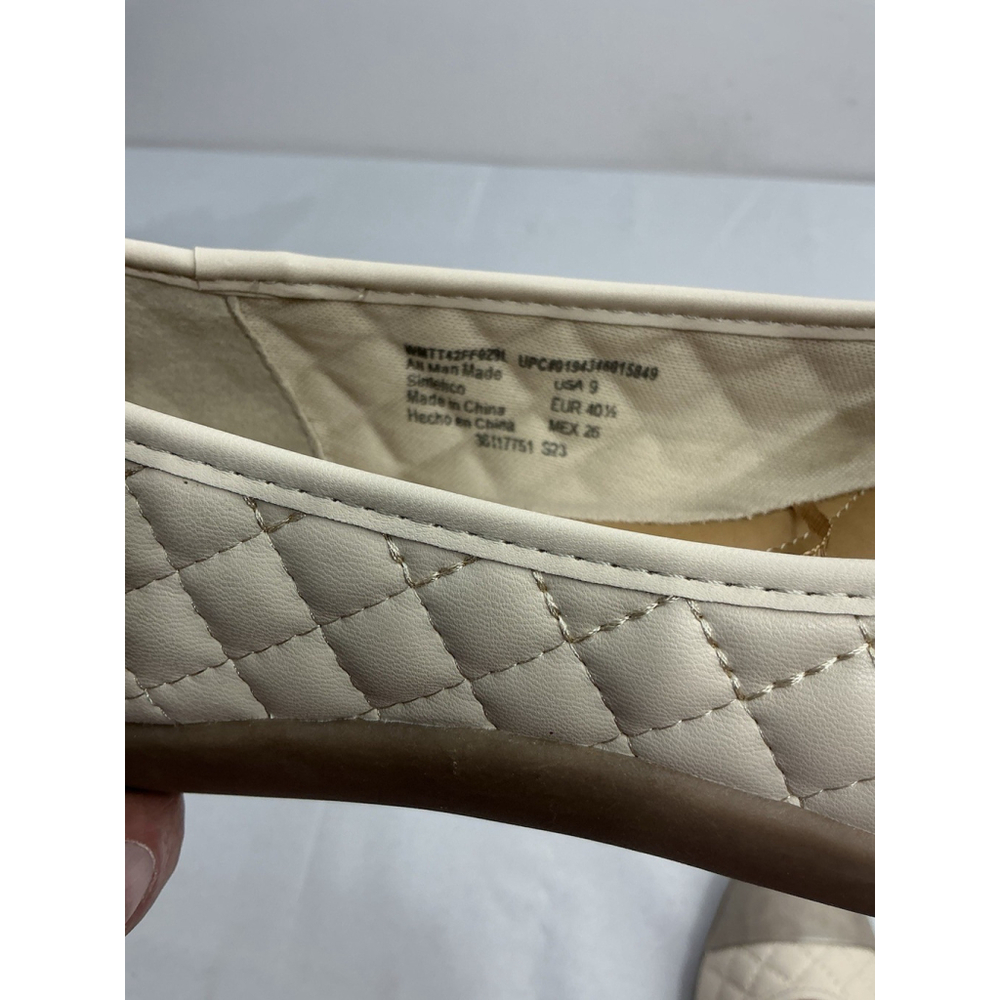 Womans Time & Tru Memory Foam Quilted Ballet Flats 9 Beige/taupe Slip On NWOT - Picture 6 of 8